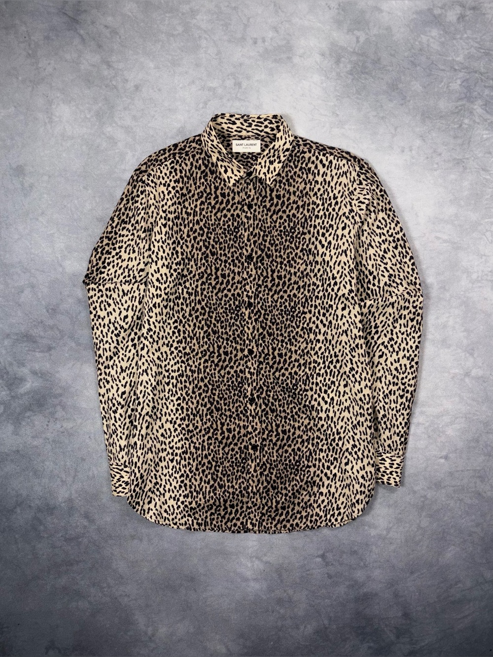 SAINT LAURENT BY HEDI SLIMANE SS14 Babycat Leopard Archive Luxury Cotton Shirt